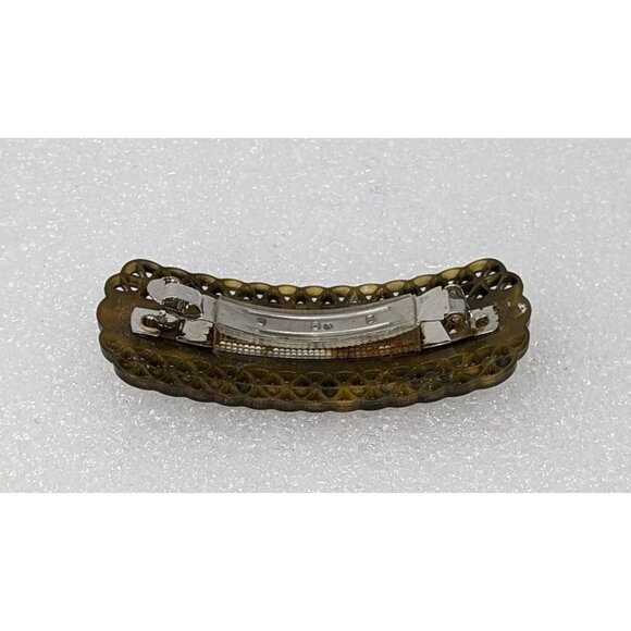 Vintage Tortoiseshell Hair Clip Barrette With Intricate Details 3.5" X 1.5" - Picture 3 of 3